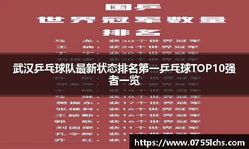 武汉乒乓球队最新状态排名第一乒乓球TOP10强者一览